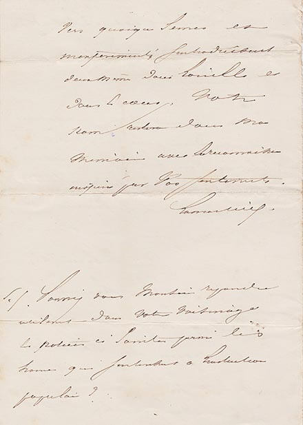 Lettre autographe signée par Alphonse de Lamartine